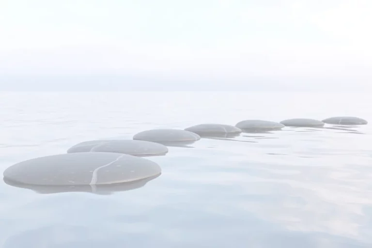 Stepping stones across calm water, a sign it might be time for a career change