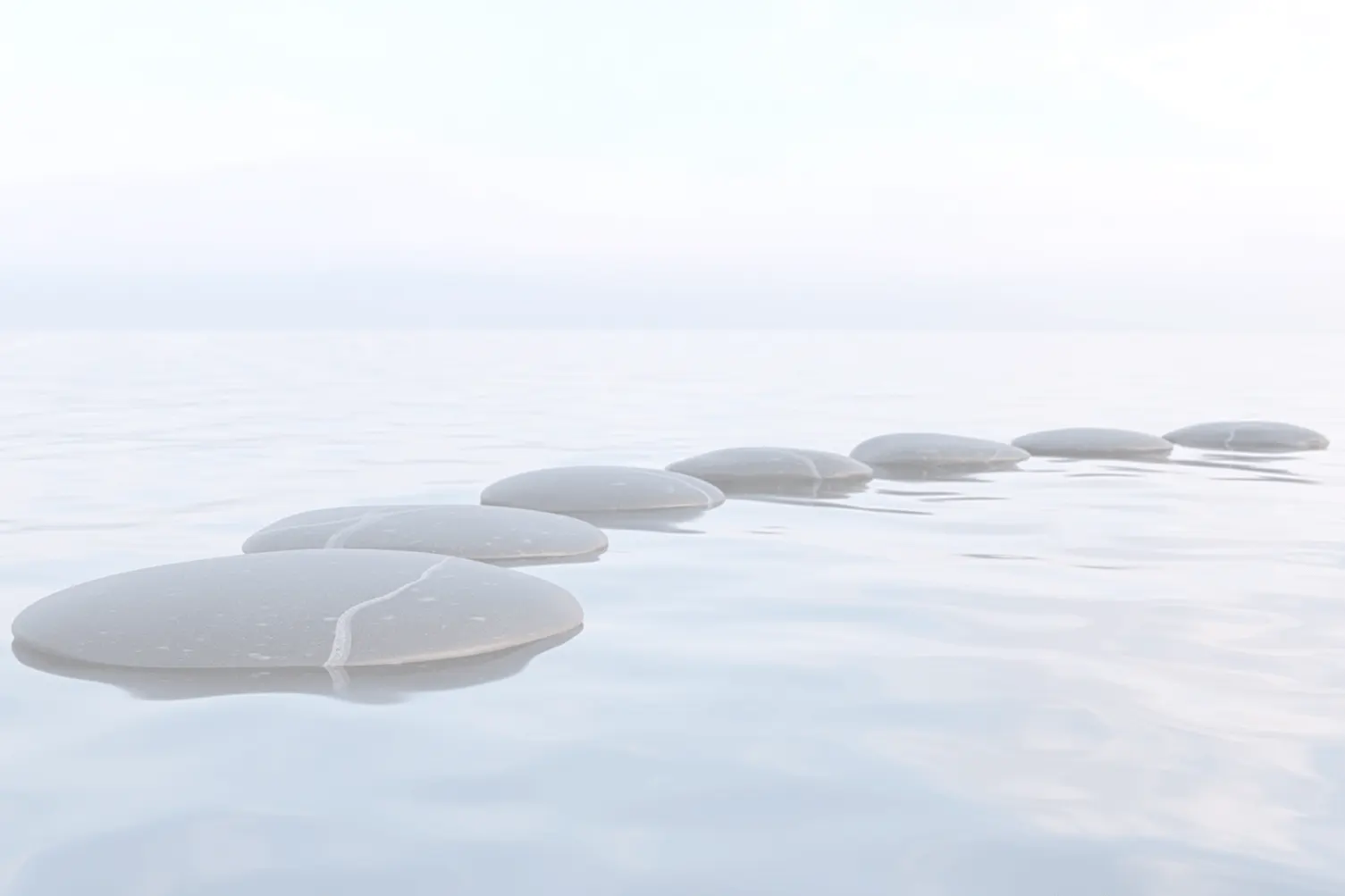 Stepping stones across calm water, a sign it might be time for a career change
